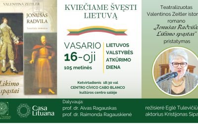 Vasario 16-tosios šventė ir teatralizuotas Valentinos Zeitler istorinio romano „Jonušas Radvila – likimo spąstai“