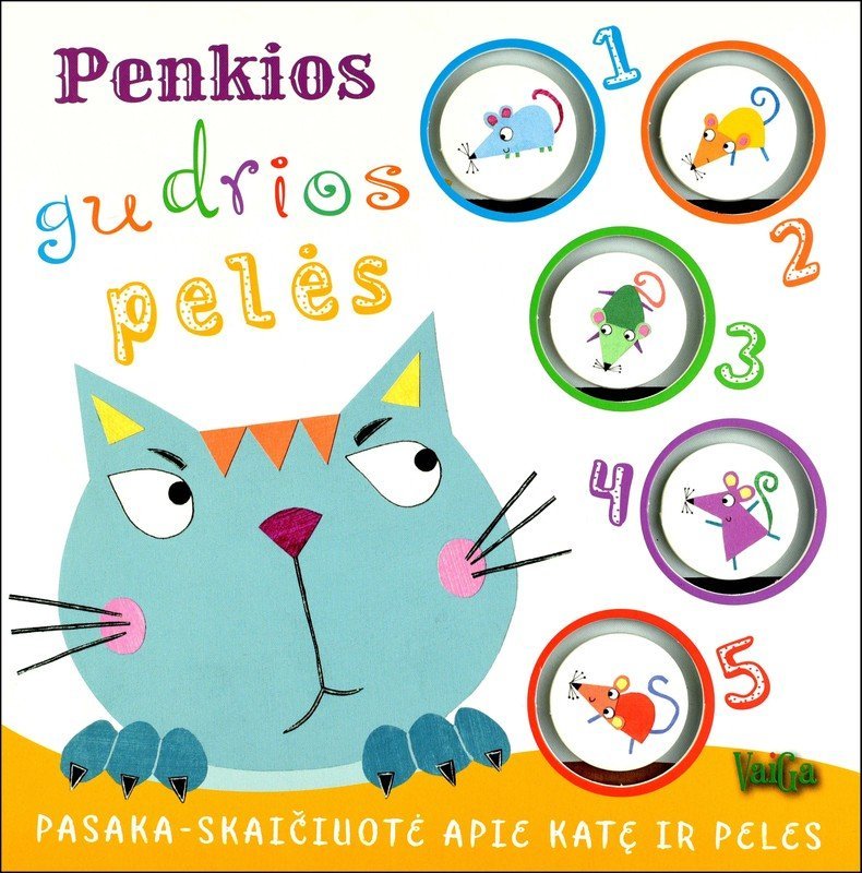 Penkios gudrios pelės- pasaka-skaičiuotė apie katę ir peles