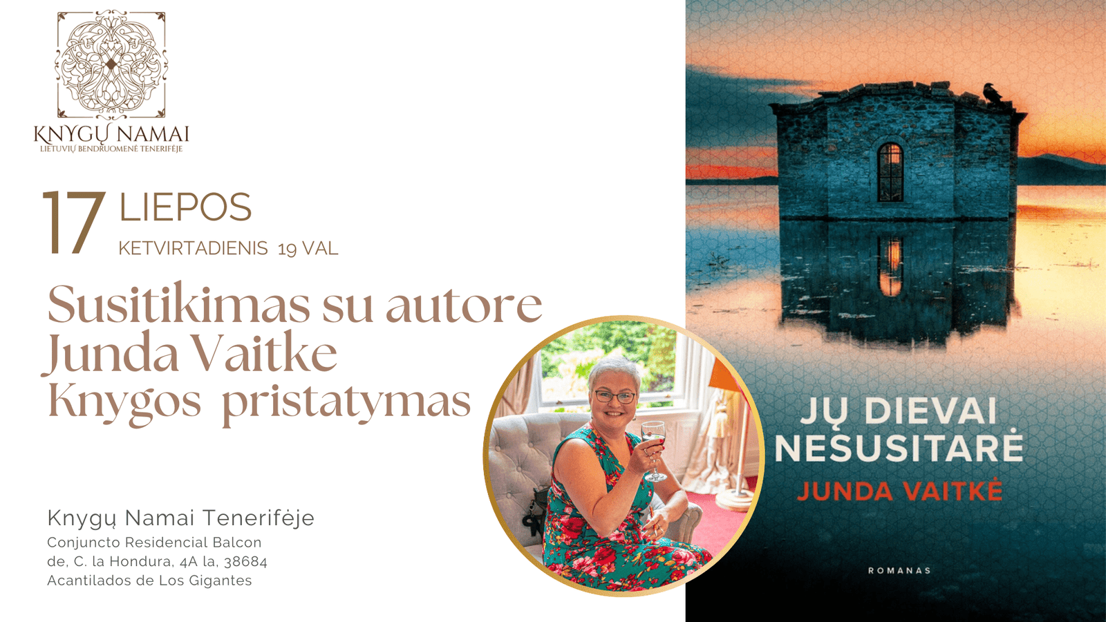 Susitikimas su autore Junda Vaitke bei knygos „Jų dievai nesusitarė“  pristatymas