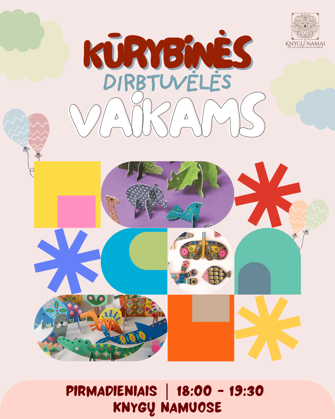 Naujiena!!! Kūrybinės dirbtuvėlės vaikams! Pirmadieniais!