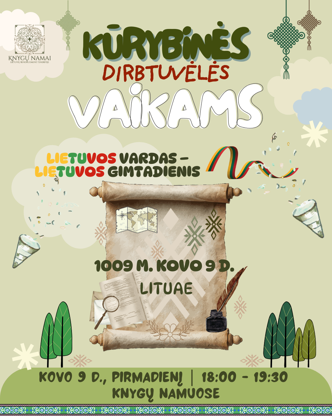 Vaikų kūrybinės dirbtuvės | "LIETUVOS VARDAS – LIETUVOS GIMTADIENIS"