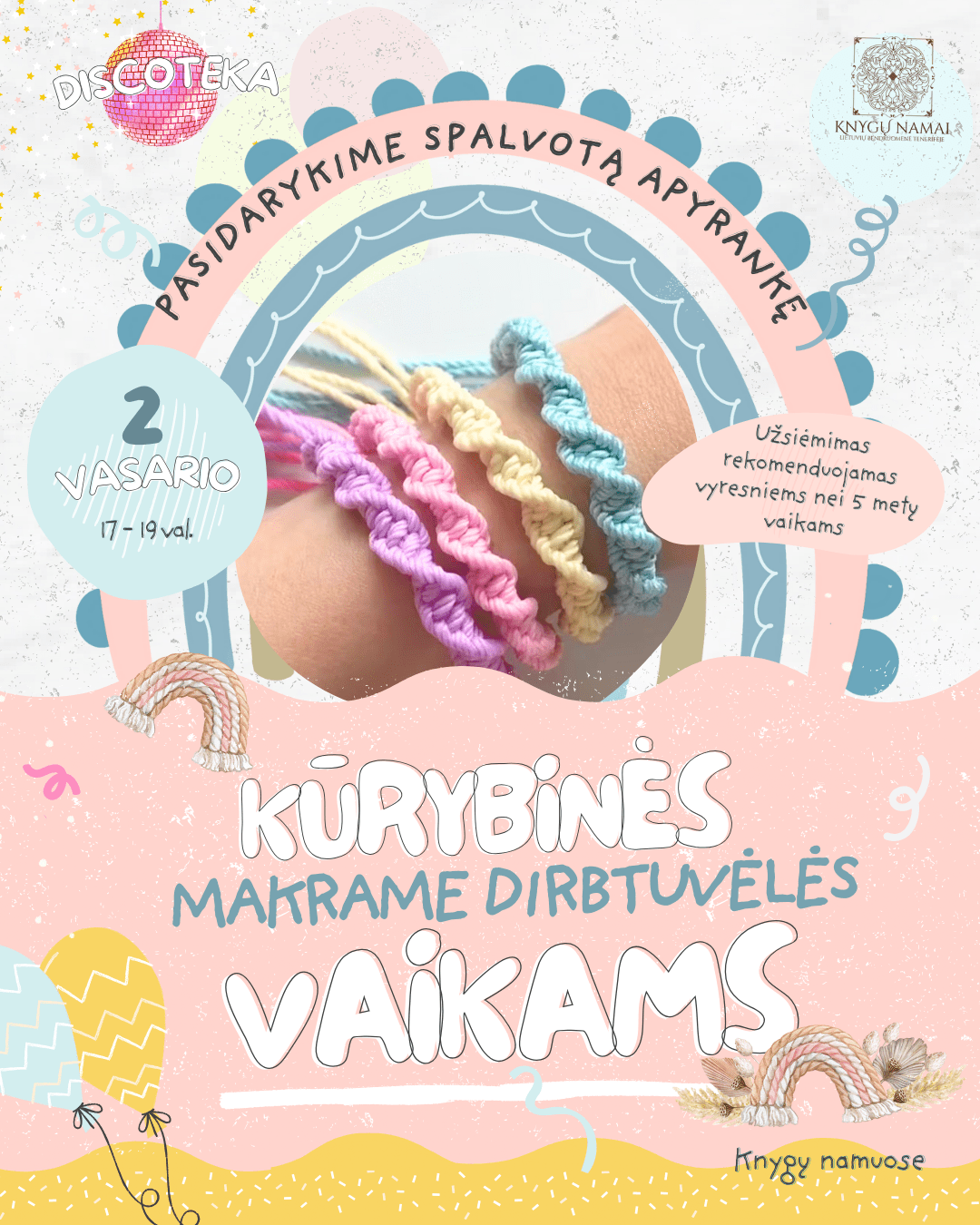 🧶 Naujiena!!! Makramė kūrybinės dirbtuvėlės vaikams! Pirmadieniais! 🧶
