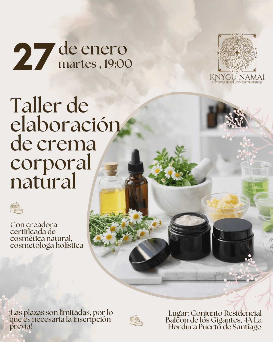 Taller de elaboración de crema corporal natural