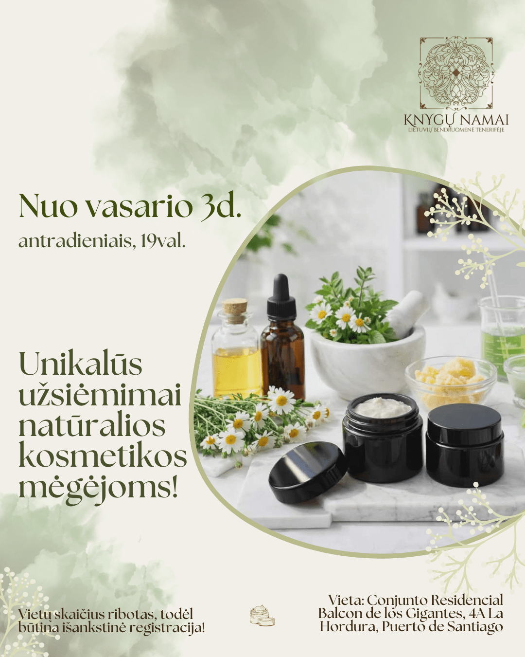 Unikalūs užsiėmimai natūralios kosmetikos mėgėjoms!