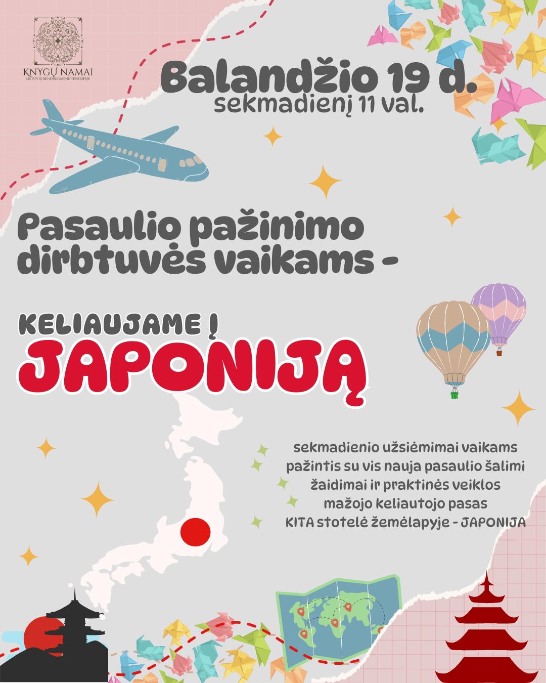 Pasaulio pažinimo dirbtuvės vaikams | Keliaujame į Japoniją!