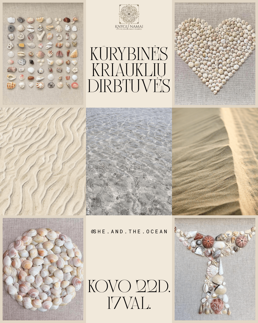 Kūrybinės kriauklių mozaikos dirbtuvės | „Kai kriauklės prabyla menu"