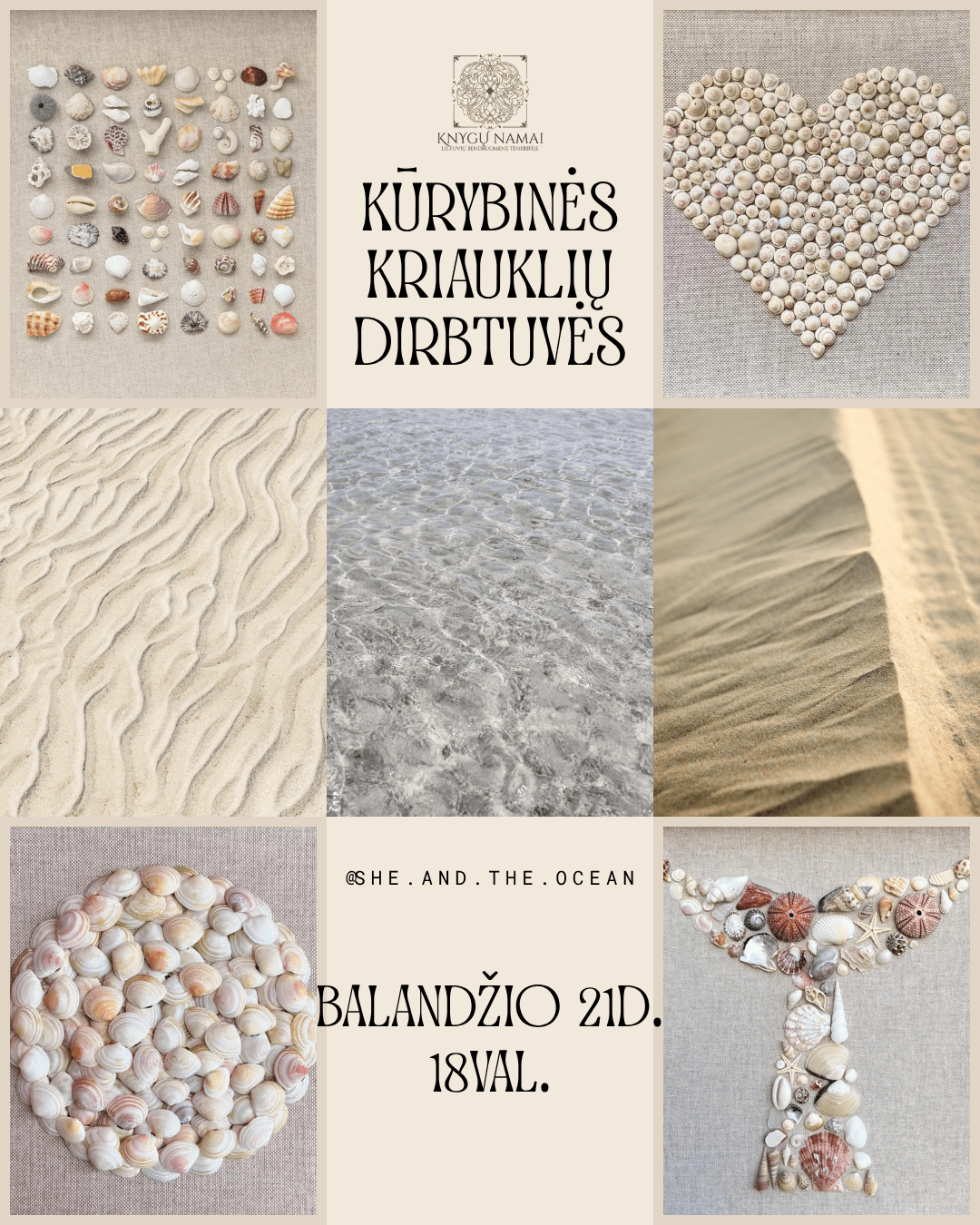 Kūrybinės kriauklių mozaikos dirbtuvės | „Prisiminimai iš banguojančio vandenyno"